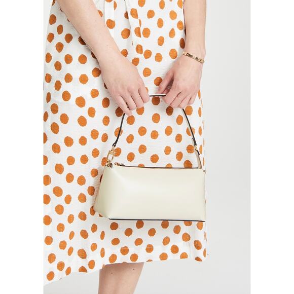 STAUD Handbags - STAUD Kaia Cream Leather Shoulder Bag -